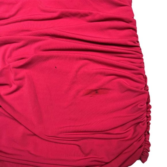 (Up To 50% Off SALE) Bebe Ruched Short Sleeve Neon Dress - Picture 4 of 5